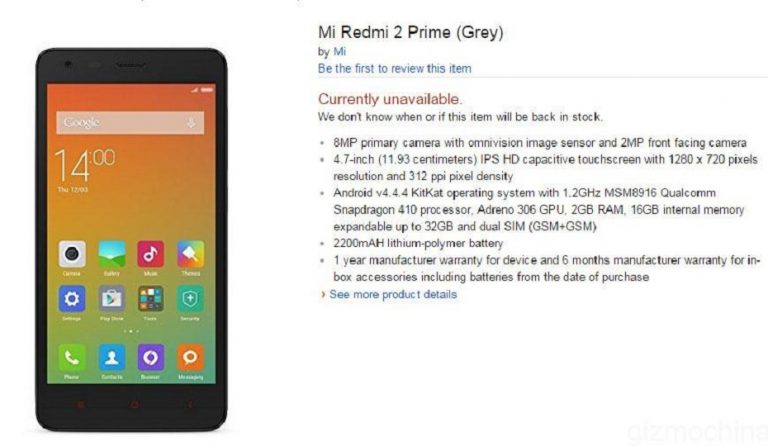 Rumor, Xiaomi Pasarkan Redmi 2 Prime di India dengan RAM dan Storage Menggiurkan