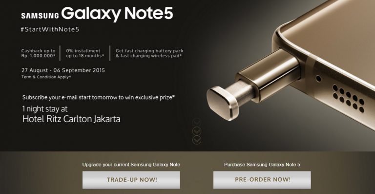 Selain Pre Order, Galaxy Note 5 Bisa Didapatkan dengan Model Trade-Up