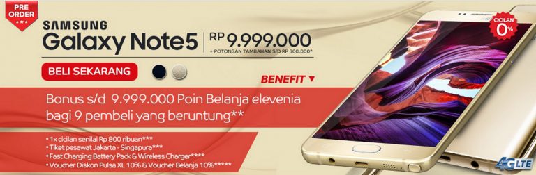 Elevenia Ikut Tawarkan Pre-order Samsung Galaxy Note 5