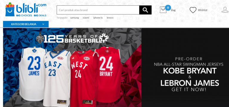 Blibli.com Buka Pre-order Pembelian Jersey NBA All-Star Kobe Bryant