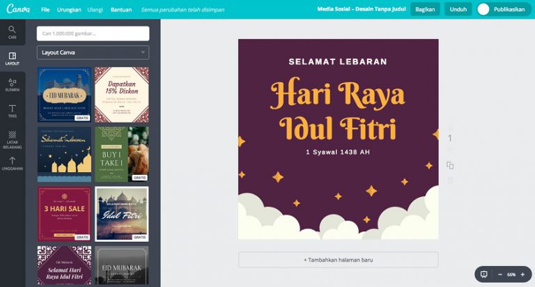 Canva Masuk Pasar Indonesia, Tawarkan Ratusan Kartu Digital Ucapan Lebaran
