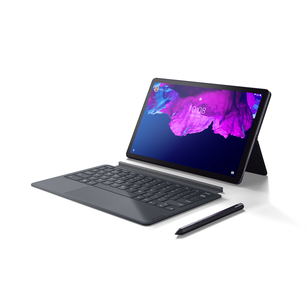 Lenovo Tab P11 Laptop Detached Mode with Pen Slate Grey