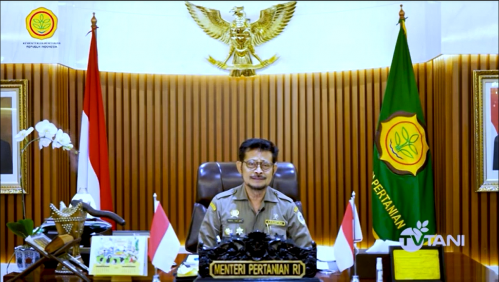 Foto 1 Keynote Menteri Pertanian Indonesia di acara pembukaan Cultivhacktion