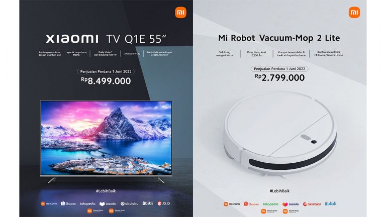 Perkuat Ekosistem IoT, Xiaomi Hadirkan Xiaomi TV Q1E 55 dan Mi Robot Vacuum-Mop 2 Lite di Indonesia