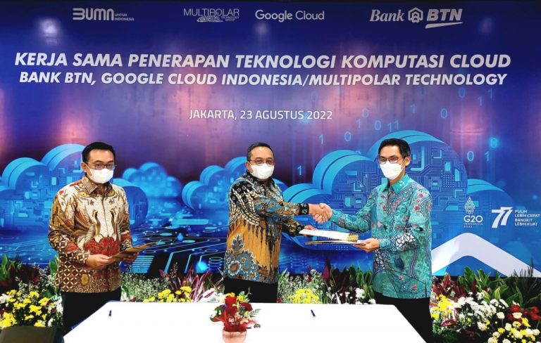 Tingkatkan Layanan Digital Perbankan, BTN Bermitra dengan Google Cloud Indonesia dan Multipolar Technology