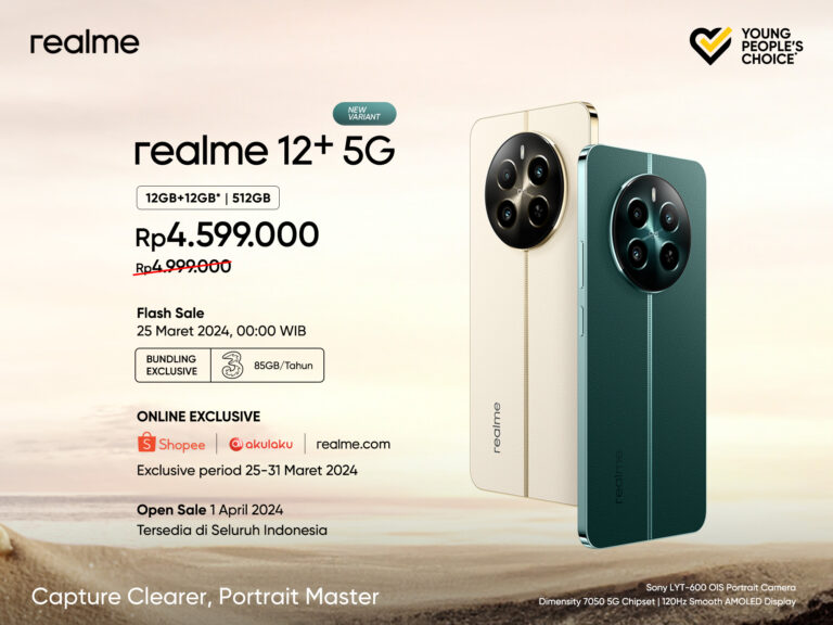 realme 12+ 5G Varian Baru: RAM Jumbo, Penyimpanan Lega, Harga Bersahabat!